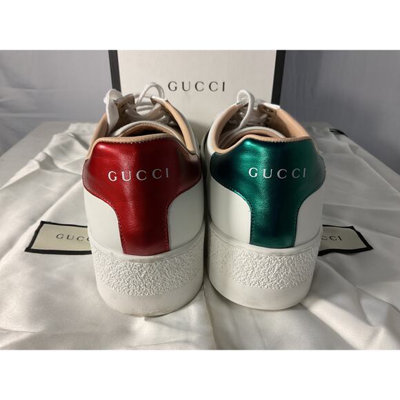 Gucci New Ace White Leather Platform Sneakers Size 11 - Picture 3 of 6